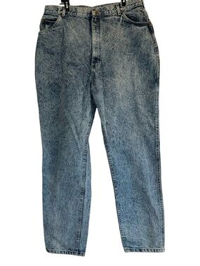 Vintage LEE Acid Wash Jeans Womens 37x31 High Waist Union Made USA Mom Tapered